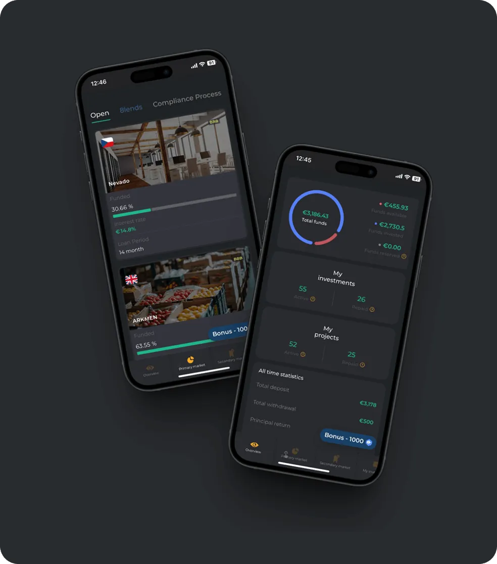 Maclear P2P lending platform on mobile